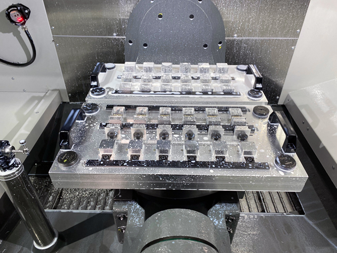 CNC 5 Axis UMC 750 Machine Inside View